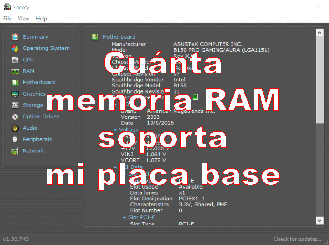 Como saber cuánta memoria RAM soporta mi placa base